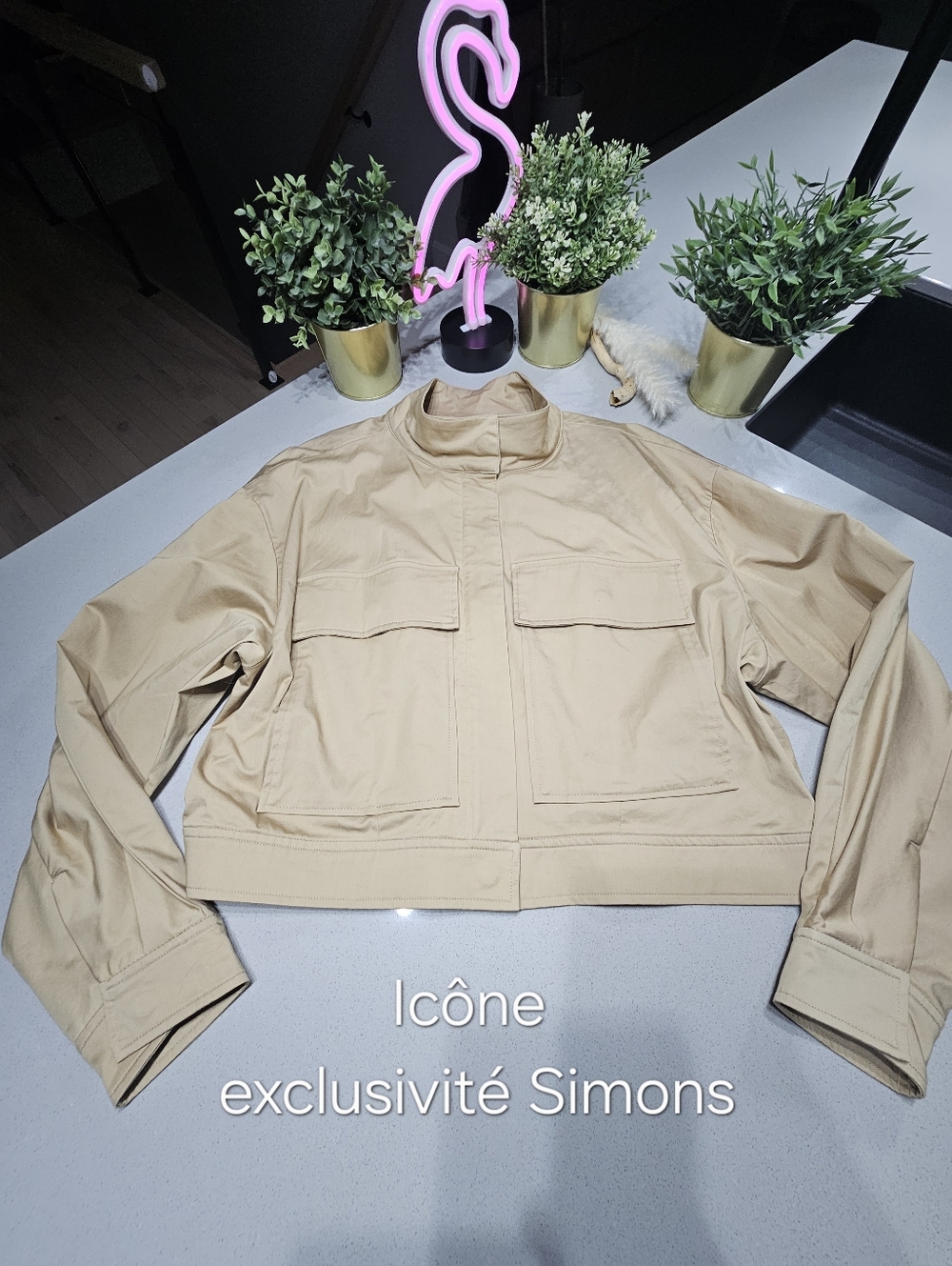 NWOT ICONE PAR SIMONS Superbe Veste Courte Oversize